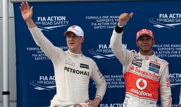 Michael Schumacher dan Lewis Hamilton