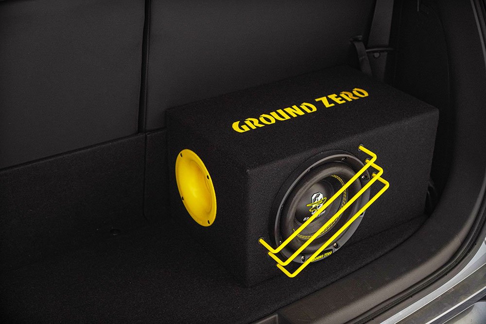 Caja Subwoofer Bassreflex Ground Zero GZRB 20SPL - Para Subwoofer De 20 Cm, Carcasa De Madera, Con Tubo De Reflexión