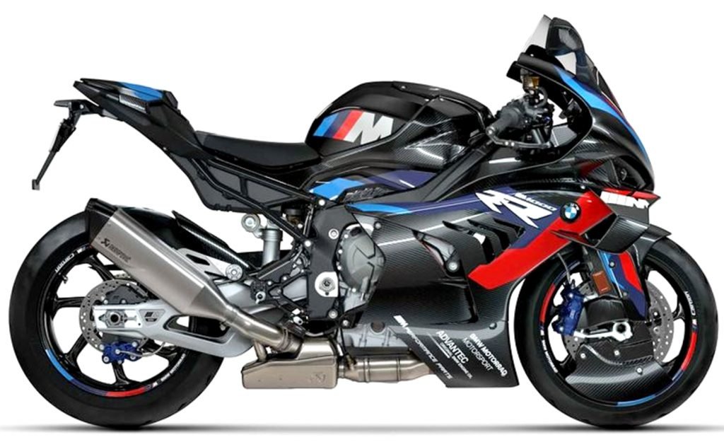 Tampak samping BMW M 1000 RR model 2023.