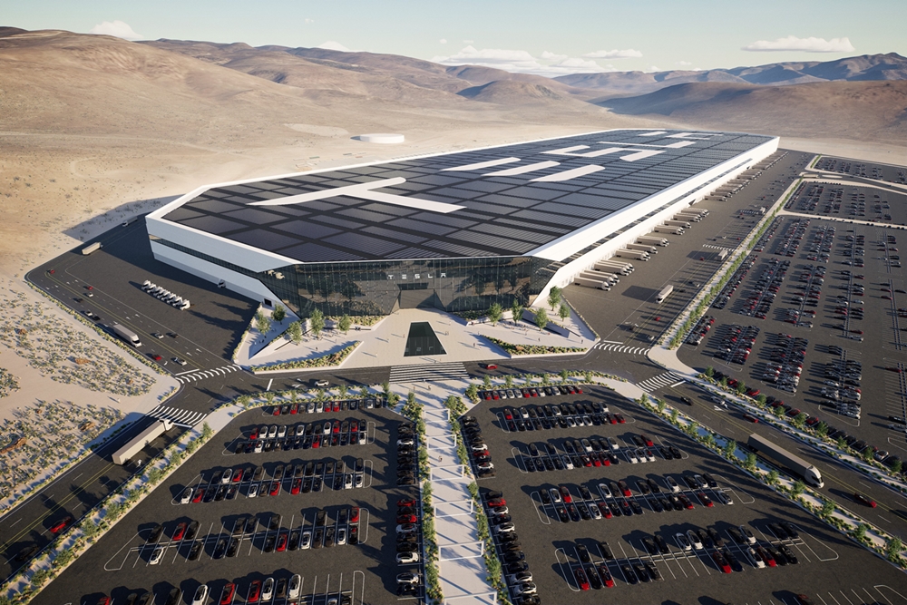 Pabrik mobil Tesla di Nevada. 