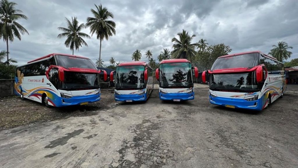 Tampilan bus baru PO Transport Express Jaya.