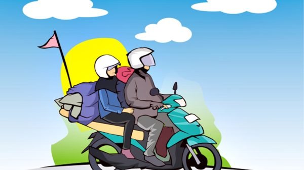 Ilustrasi sepeda motor untuk mudik.