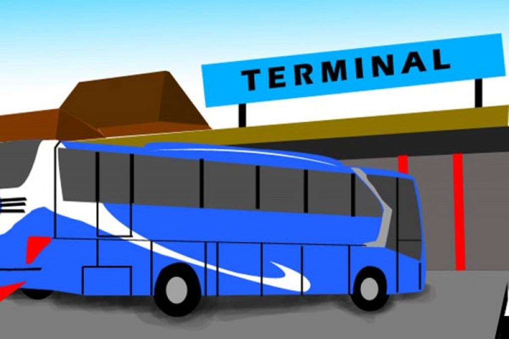 Ilustrasi terminal bus. 