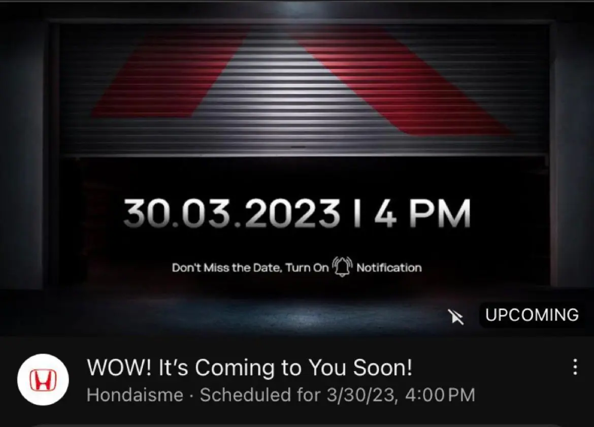 Thumbnail YouTube Honda peluncuran mobil