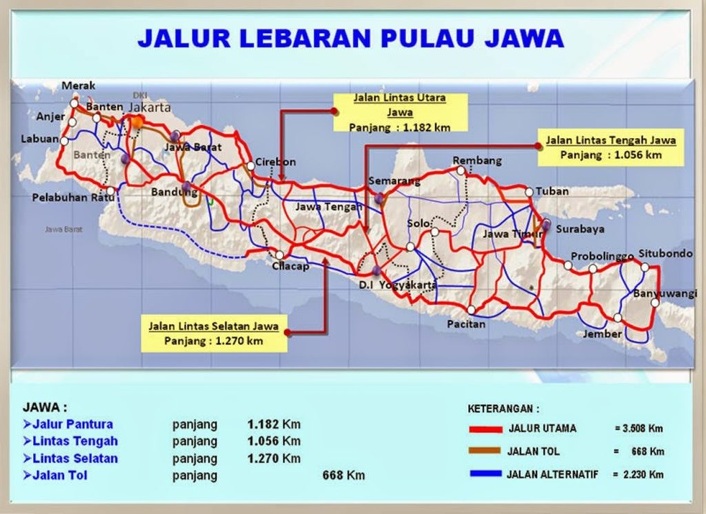 Peta pulau Jawa. 