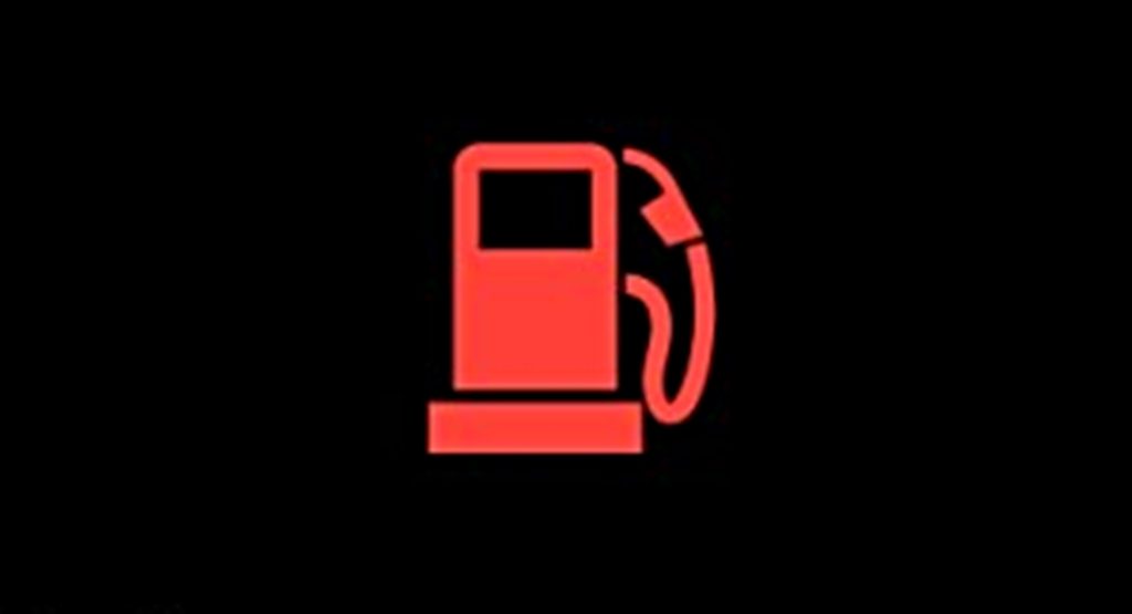 Lampu indikator bensin atau bahan bakar. 