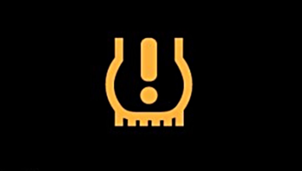 Lampu indikator tekanan ban mobil. 