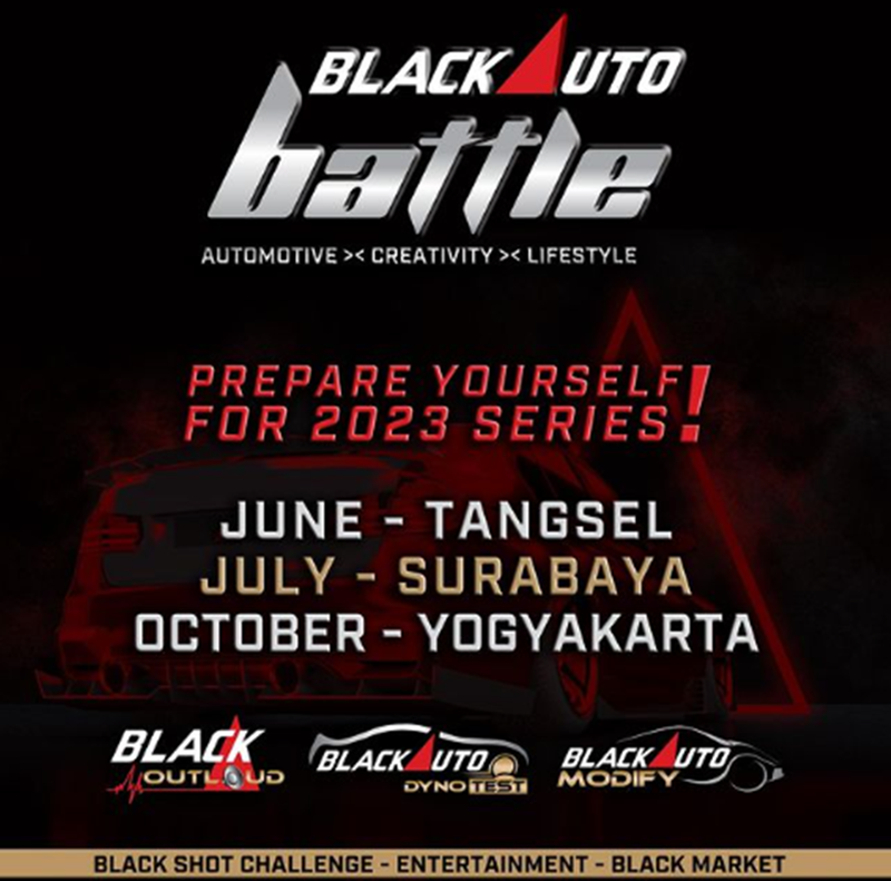 Jadwal kontes modifikasi mobil BlackAuto Battle 2023. 
