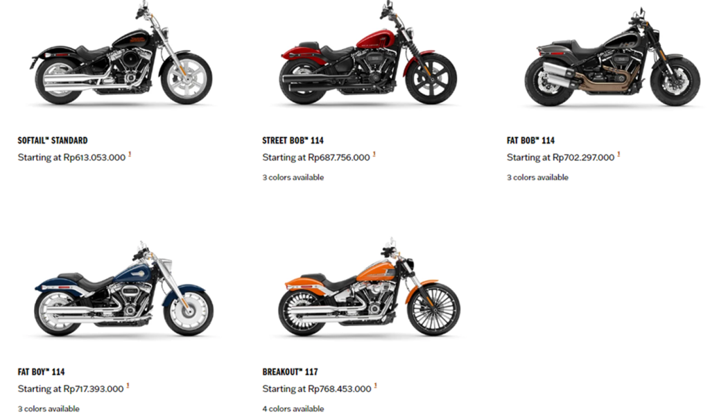 Deretan Sepeda Motor Cruiser Harley-Davidson 2023.