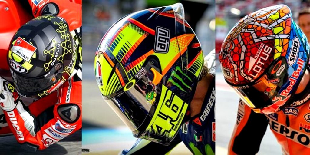 Flat visor juga digunakan para rider MotoGP. 