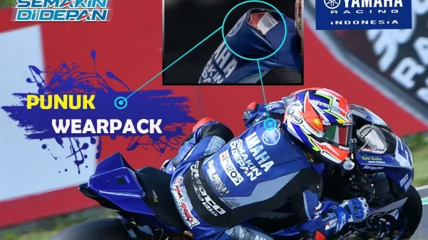 Punuk pada pakaian balap atau wearpack MotoGP.