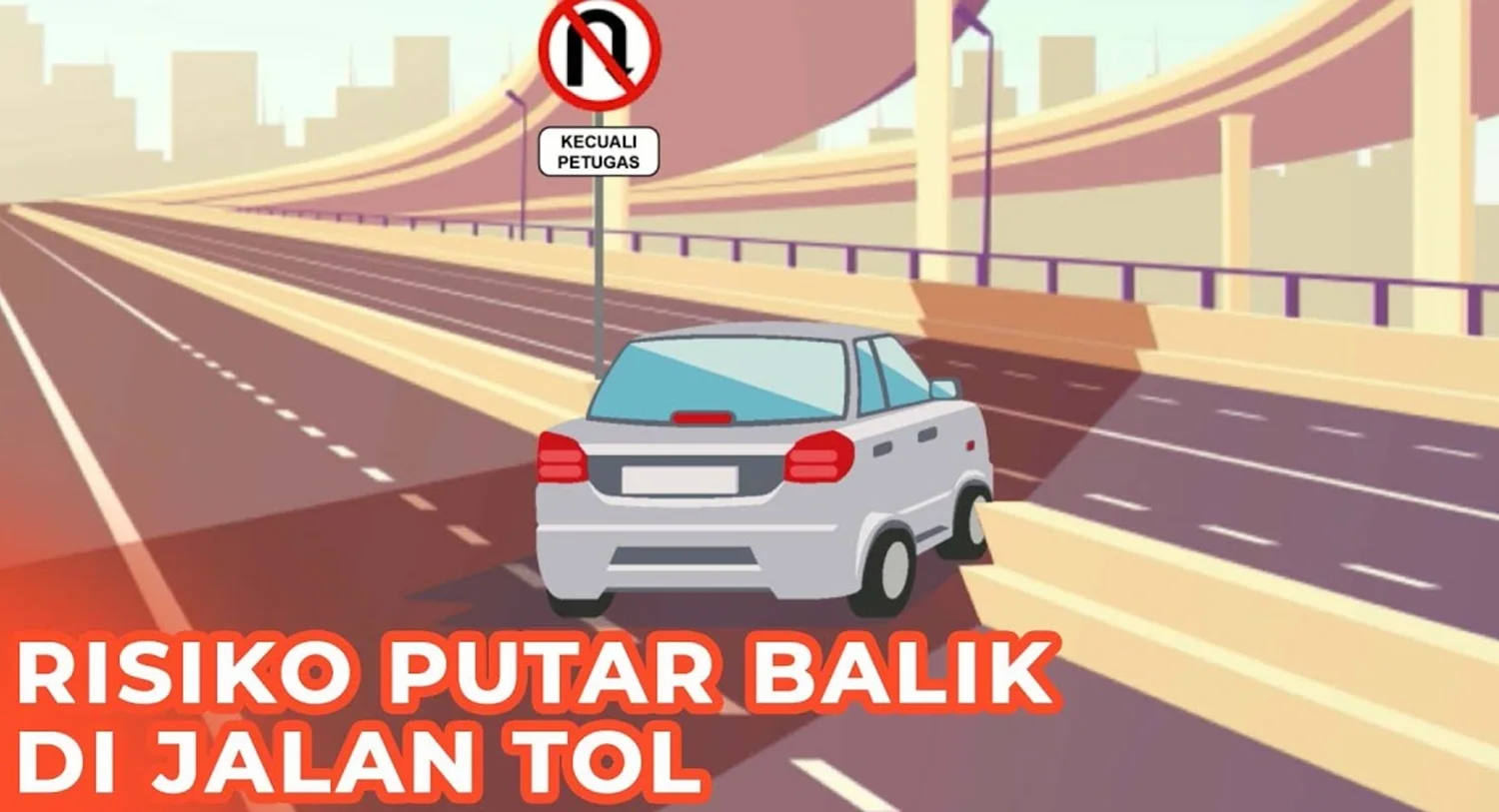 Ilustrasi putar balik di jalan Tol.