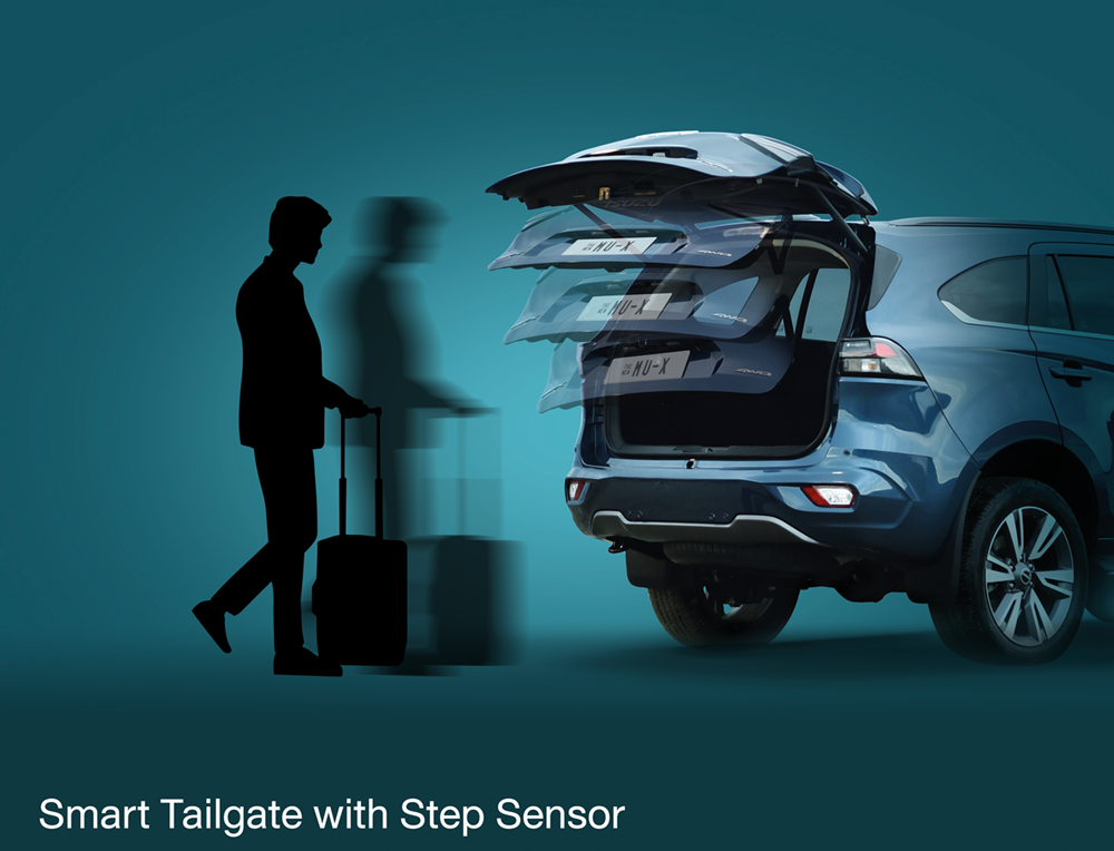 Smart Tailgate with Step Sensor pada Isuzu MU-X. 