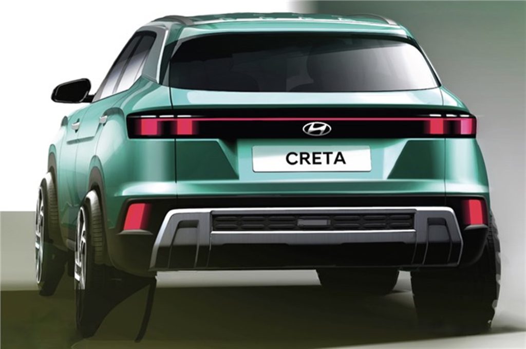 Bagian belakang Hyundai Creat facelift baru. 