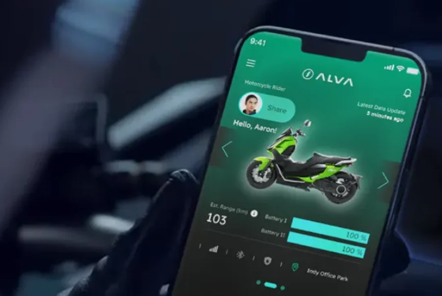 Ilustrasi aplikasi My ALVA untuk motor listrik Alva.