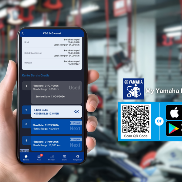 Buku Servis Yamaha sudah diganti E-KSG terintegrasi aplikasi My Yamaha Motor