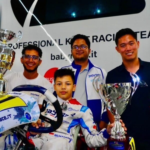 Muhammad FA Wibowo rayakanm kemenangan kedua IAME Series Italy